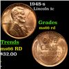 Image 1 : 1948-s Lincoln Cent 1c Grades GEM+ Unc RD