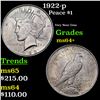 Image 1 : 1922-p Peace Dollar $1 Grades Choice+ Unc