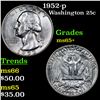 Image 1 : 1952-p Washington Quarter 25c Grades GEM+ Unc