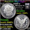Image 1 : ***Auction Highlight*** 1880-o Morgan Dollar $1 Graded ms64+ DMPL BY SEGS (fc)