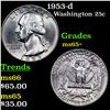 Image 1 : 1953-d Washington Quarter 25c Grades GEM+ Unc