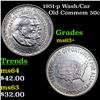 Image 1 : 1951-p Wash/Car Old Commem Half Dollar 50c Grades Select+ Unc