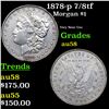 Image 1 : 1878-p 7/8tf Morgan Dollar $1 Grades Choice AU/BU Slider