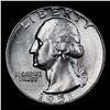Image 2 : 1951-p Washington Quarter 25c Grades GEM Unc