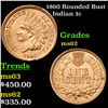 Image 1 : 1860 Rounded Bust Indian Cent 1c Grades Select Unc