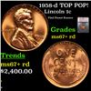 Image 1 : 1958-d Lincoln Cent TOP POP! 1c Graded ms67+ rd BY SEGS