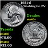 Image 1 : 1951-d Washington Quarter 25c Grades GEM+ Unc