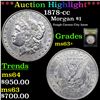 Image 1 : ***Auction Highlight*** 1878-cc Morgan Dollar $1 Graded Select+ Unc BY USCG (fc)