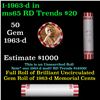 Image 1 : Shotgun Lincoln 1c roll, 1963-d 50 pcs Bank Wrapper.