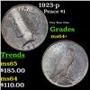 Image 1 : 1923-p Peace Dollar $1 Grades Choice+ Unc