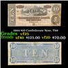 Image 1 : 1864 $10 Confederate Note, T68 Grades vf+