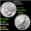 Image 1 : 1922-p Peace Dollar $1 Grades Choice+ Unc