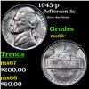 Image 1 : 1945-p Jefferson Nickel 5c Grades GEM++ Unc