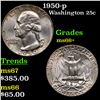 Image 1 : 1950-p Washington Quarter 25c Grades GEM++ Unc