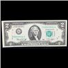 Image 2 : 1976 $2 Federal Reserve Note 1st Day of Issue, with Stamp Grades Select CU
