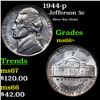 Image 1 : 1944-p Jefferson Nickel 5c Grades GEM++ Unc