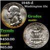 Image 1 : 1948-d Washington Quarter 25c Grades GEM++ Unc