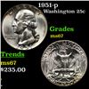 Image 1 : 1951-p Washington Quarter 25c Grades GEM++ Unc