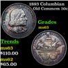 Image 1 : 1893 Columbian Old Commem Half Dollar 50c Grades Select Unc