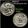 Image 1 : 1952-d Washington Quarter 25c Grades Choice Unc