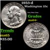 Image 1 : 1953-d Washington Quarter 25c Grades Choice+ Unc