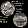 Image 1 : 1945-s Jefferson Nickel 5c Grades GEM+ Unc