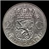Image 3 : 1962 Netherlands 2-1/2 Gulden Silver KM# 185 Grades Select Unc