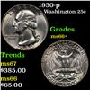 Image 1 : 1950-p Washington Quarter 25c Grades GEM++ Unc