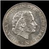 Image 2 : 1957 Netherlands 1 Gulden Silver KM# 184 Grades Choice+ Unc