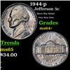 Image 1 : 1944-p Jefferson Nickel 5c Grades Choice+ Unc
