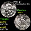 Image 1 : 1952-p Washington Quarter 25c Grades GEM+ Unc