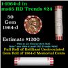 Image 1 : Shotgun Lincoln 1c roll, 1964-d 50 pcs Bank Wrapper.