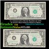 Image 1 : 5 x Consecutive Serial Numbered 1974 $1 Green Seal Federal Reserve Notes Grades CU