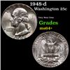 Image 1 : 1948-d Washington Quarter 25c Grades Choice+ Unc