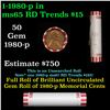 Image 1 : Shotgun Lincoln 1c roll, 1980-p 50 pcs Bank Wrapper.