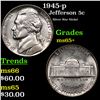 Image 1 : 1945-p Jefferson Nickel 5c Grades GEM+ Unc