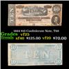 Image 1 : 1864 $10 Confederate Note, T68 Grades vf+