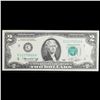 Image 2 : 1976 $2 Federal Reserve Note 1st Day of Issue, with Stamp Grades Choice AU/BU Slider