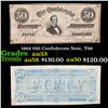 Image 1 : 1864 $50 Confederate Note, T66 Grades Select AU