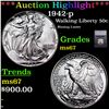 Image 1 : ***Auction Highlight*** 1942-p Walking Liberty Half Dollar 50c Graded ms67 By SEGS (fc)