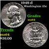 Image 1 : 1948-d Washington Quarter 25c Grades Choice Unc