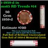 Image 1 : Shotgun Lincoln 1c roll, 1959-d 50 pcs Bank Wrapper.