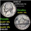Image 1 : 1943-d Jefferson Nickel 5c Grades GEM++ 5fs