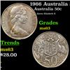 Image 1 : 1966 Australia 50 Cents Silver KM# 67 Grades Select Unc
