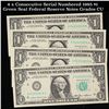 Image 1 : 4 x Consecutive Serial Numbered 1985 $1 Green Seal Federal Reserve Notes Grades CU