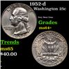 Image 1 : 1952-d Washington Quarter 25c Grades Choice+ Unc