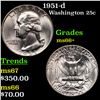 Image 1 : 1951-d Washington Quarter 25c Grades GEM++ Unc