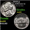 Image 1 : 1943-p Jefferson Nickel 5c Grades GEM+ Unc