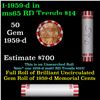 Image 1 : Shotgun Lincoln 1c roll, 1959-d 50 pcs Bank Wrapper.