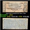 Image 1 : 1864 $10 Confederate Note, T68 Grades vf+